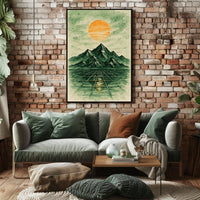 Surreal Abstract Landscape with Futuristic Touches Artistic Poster