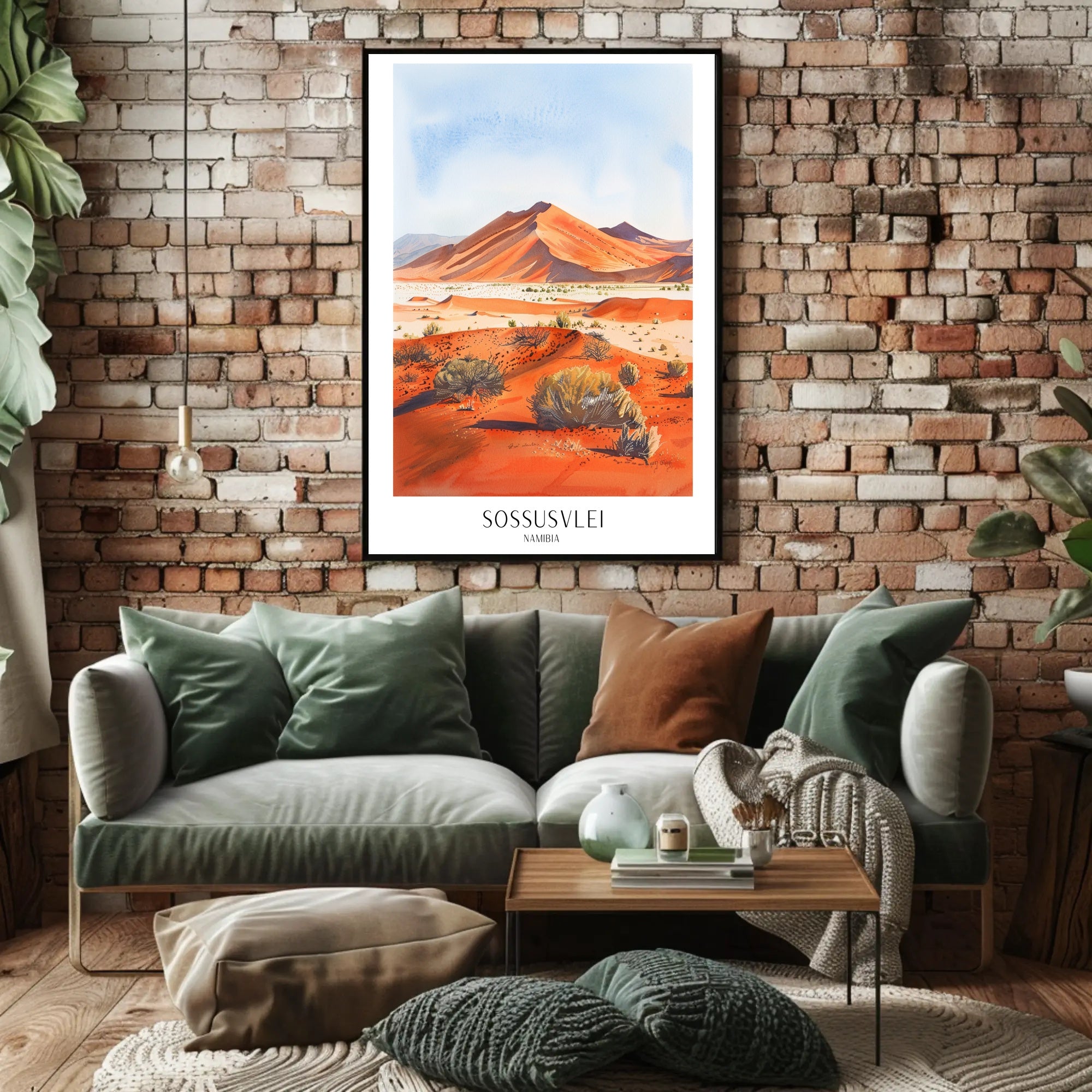 Sossusvlei Namibia Desert Watercolor Travel Poster PosterGoat