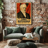 James Buchanan 15th President of the United States Layered paper Collage Poster