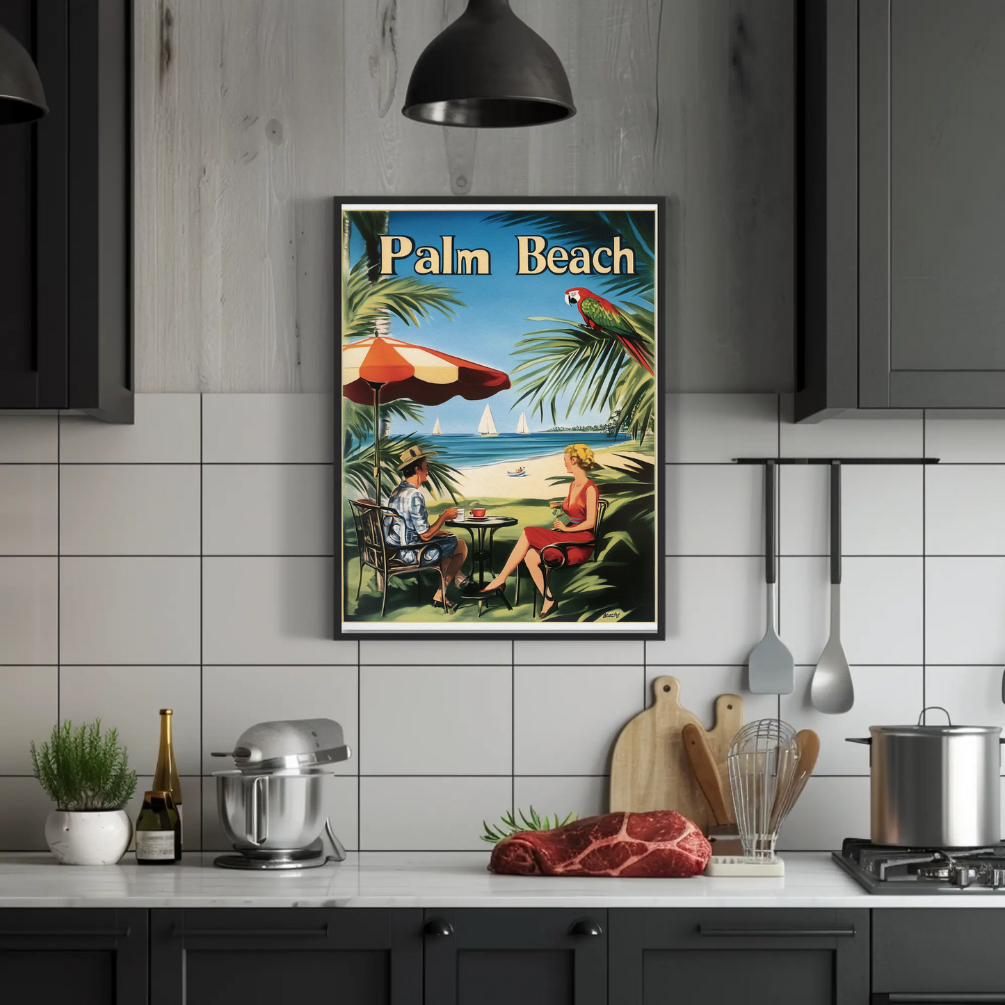 Palm Beach Vintage Poster Beach Tea