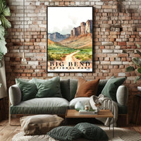 Big Bend Watercolor Wall Art Poster