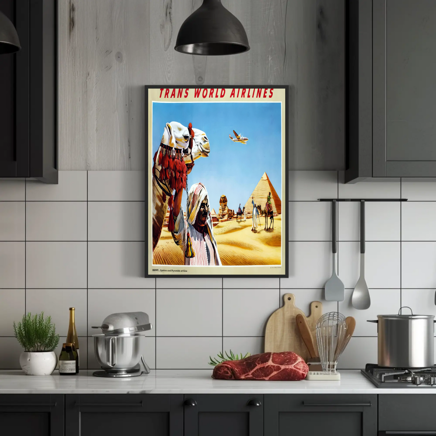 Trans World Airlines Egypt Vintage Poster