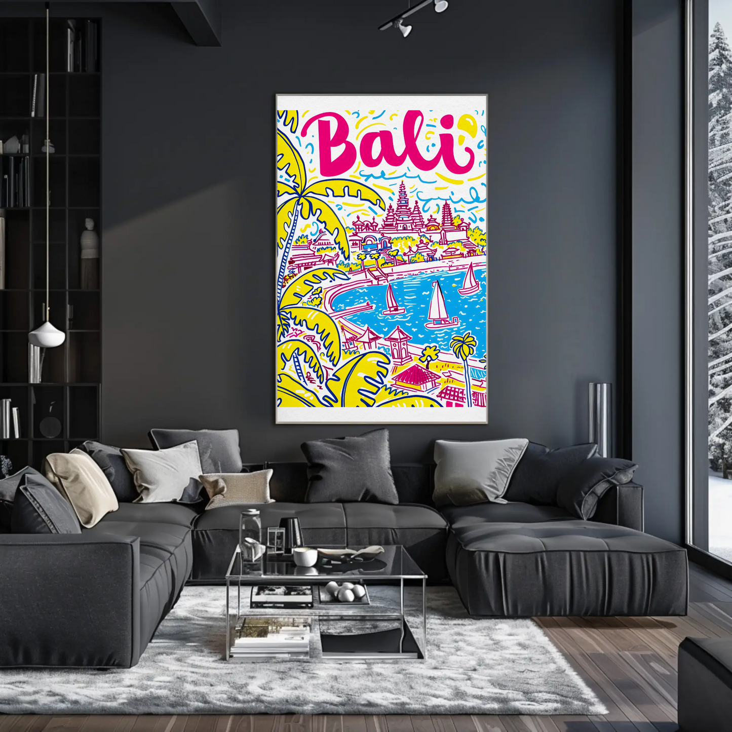 Bali Indonesia Tropical Paradise Ocean Temple Travel Poster