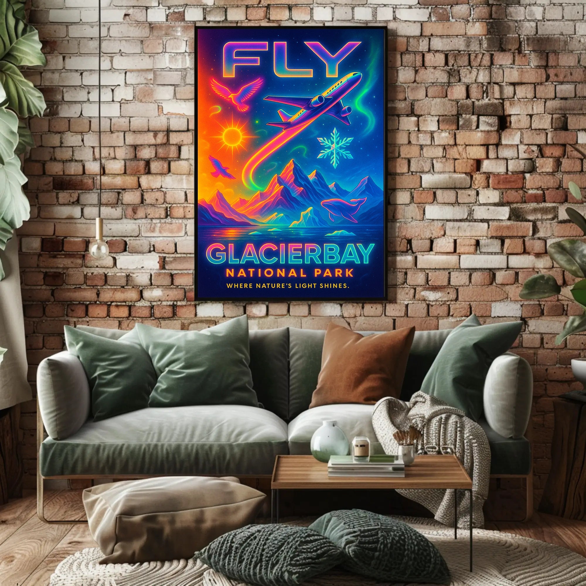 Fly to Glacier Bay National Park Poster