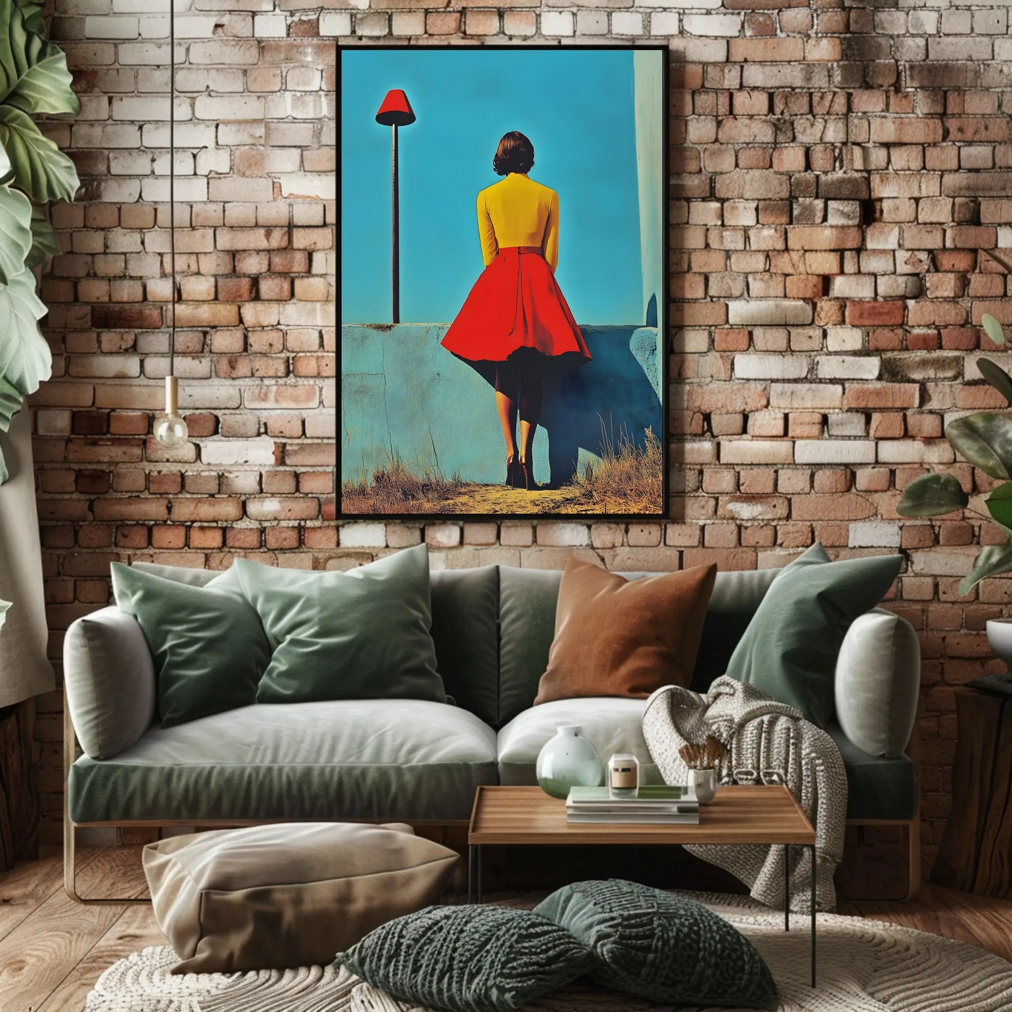 Red Lamp Poster Retro Wall Art Print Home Decor
