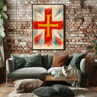 Abstract Cross And Flag Design Abstract Poster