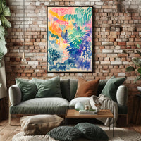 Lush Tropical Paradise Abstract Artwork Poster