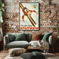 Vintage Skiing Adventure Poster - Sports Poster PosterGoat