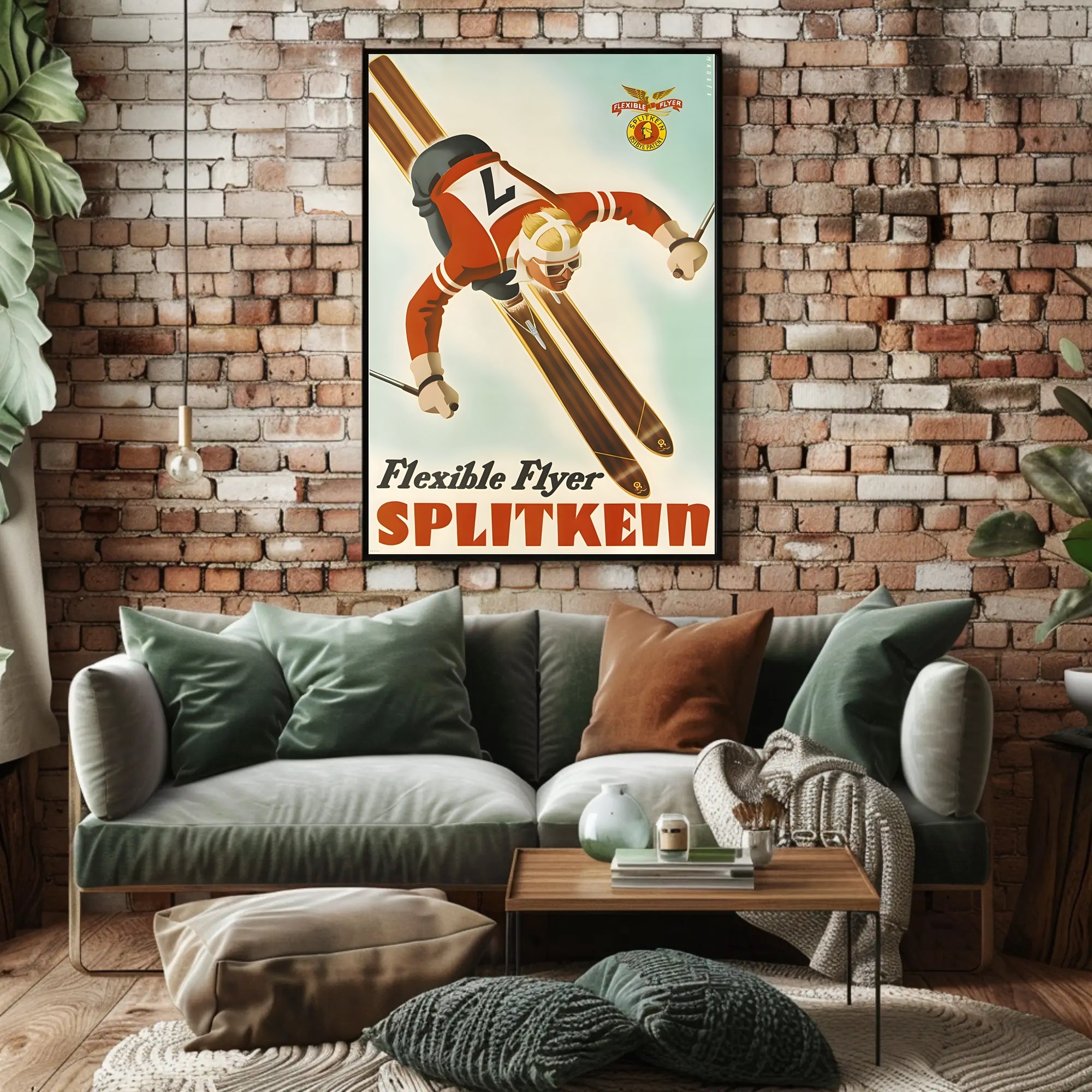 Vintage Skiing Adventure Poster - Sports Poster PosterGoat
