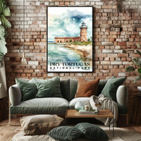 Dry Tortugas Watercolor Wall Art Poster