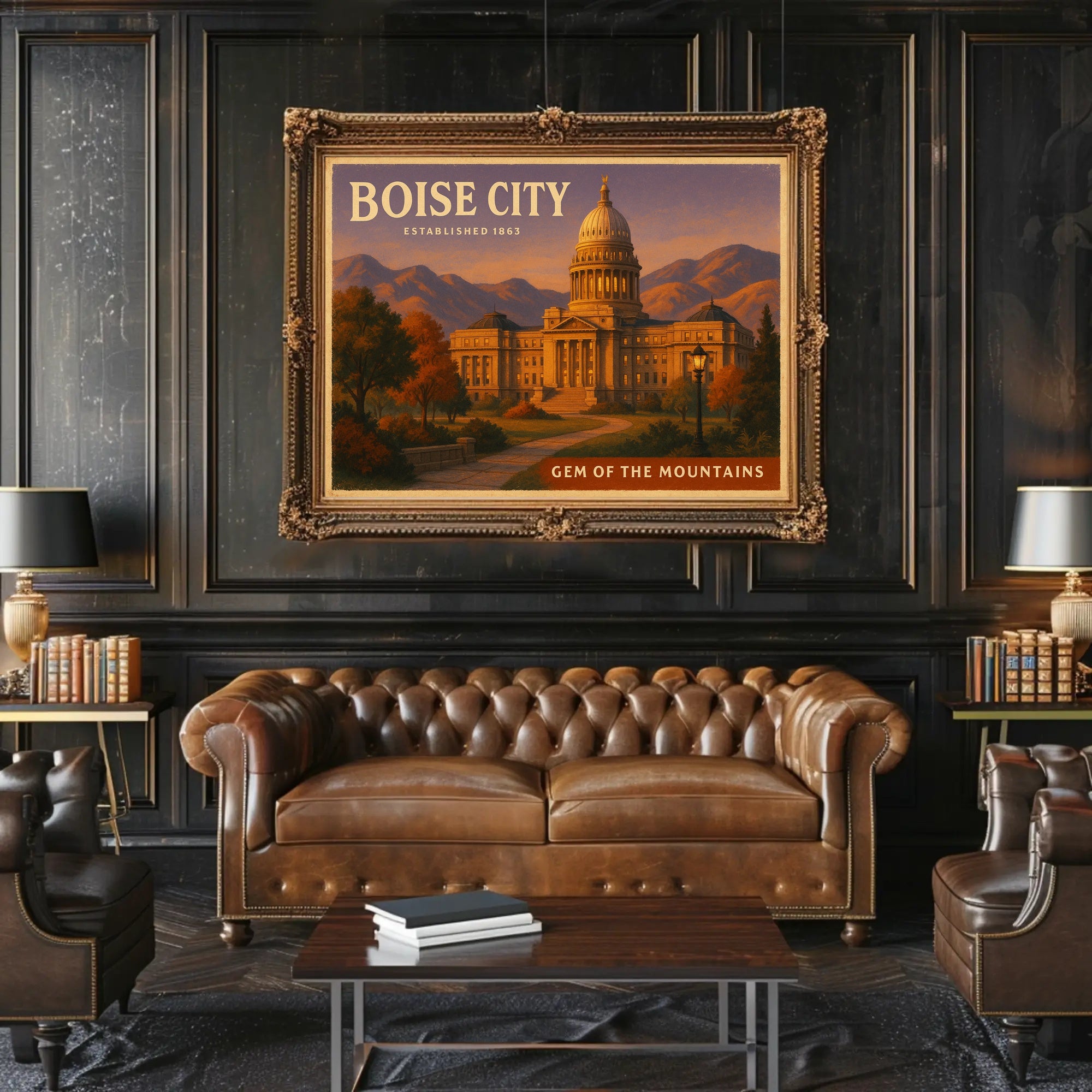 Boise City Gem of the Mountains Poster Art