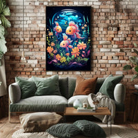 Underwater Harmony Vibrant Colorful Fish Blooming Flora Serene Ocean Life Scene Artwork Poster