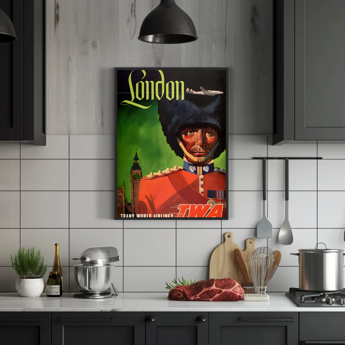 London Trans World Airlines Vintage Poster