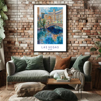 Vibrant Las Vegas Cityscape Watercolor Travel Poster PosterGoat