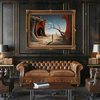 Surreal Journey in Barren Landscape Artistic Poster