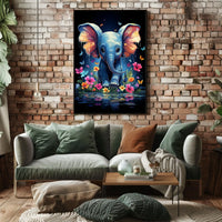 Whimsical Wilderness Surreal Elephant Calf Playful Poster
