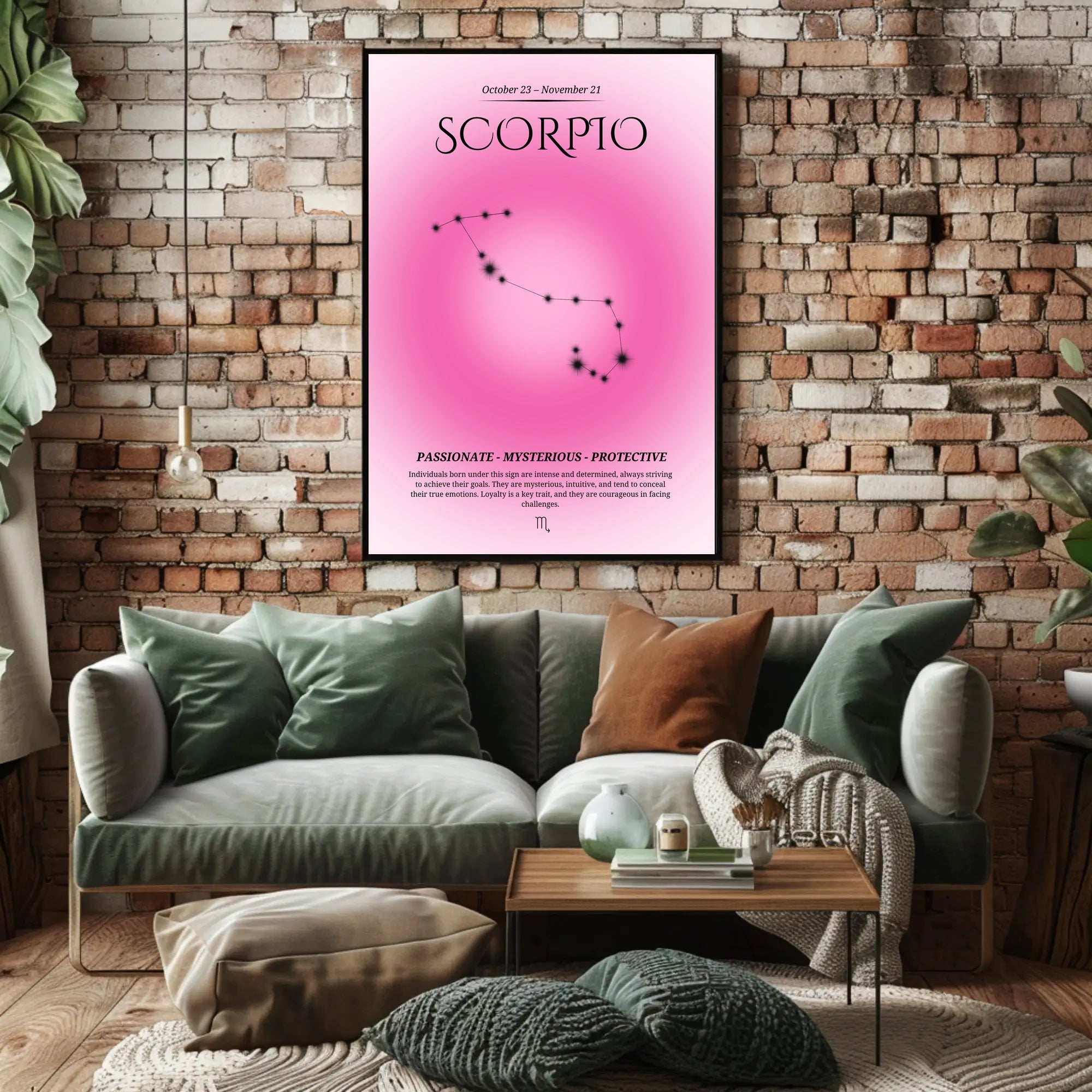 Scorpio Zodiac Mystical Minimalist Art Space or Astronomy Poster PosterGoat