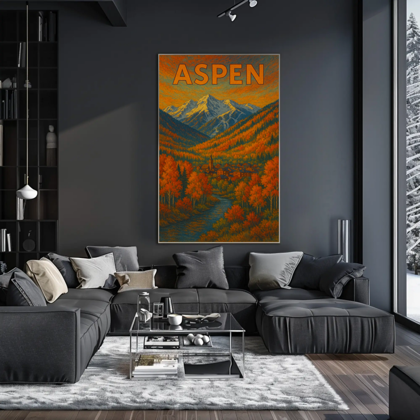 Aspen Autumn Mountain Town Travel Poster