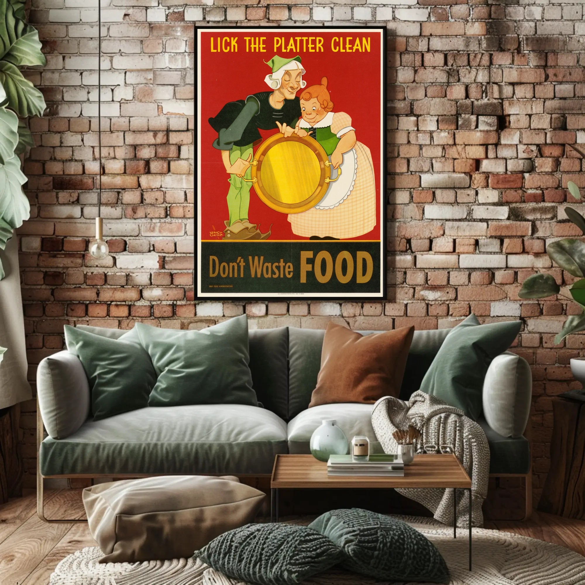 Don't Waste Food WWII Propaganda Poster PosterGoat