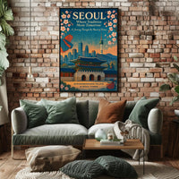 Seoul Travel Poster Modern Cityscape Wall Art
