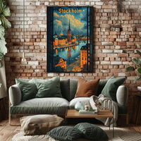 Stockholm Evening Skyline Poster