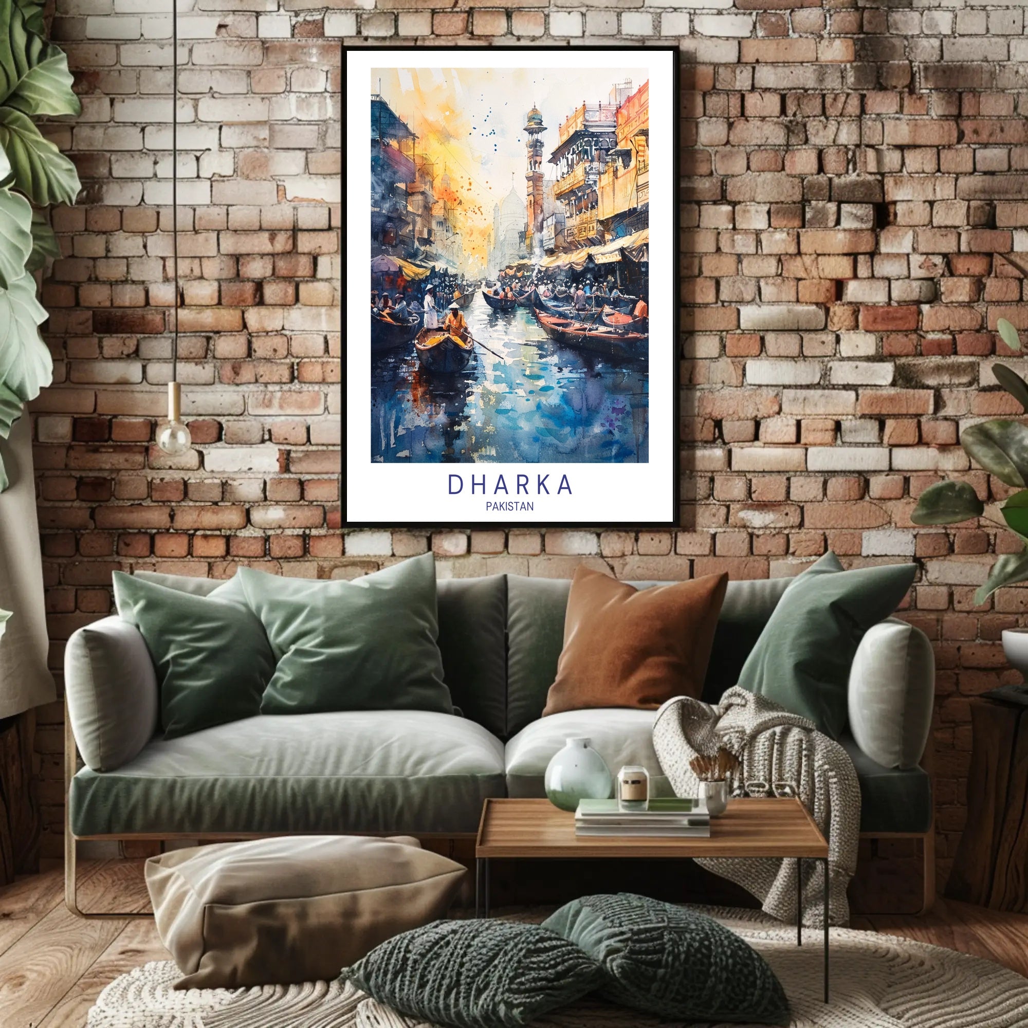 Pakistani Cityscape Watercolor Art - Urban or Cityscape Poster PosterGoat