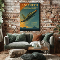 F-5E Tiger II Fighter Jet Vintage Military Recruitment Poster