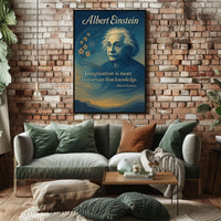 Albert Einstein Imagination Over Knowledge Poster