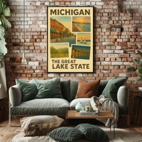 Michigan The Great Lake State Poster