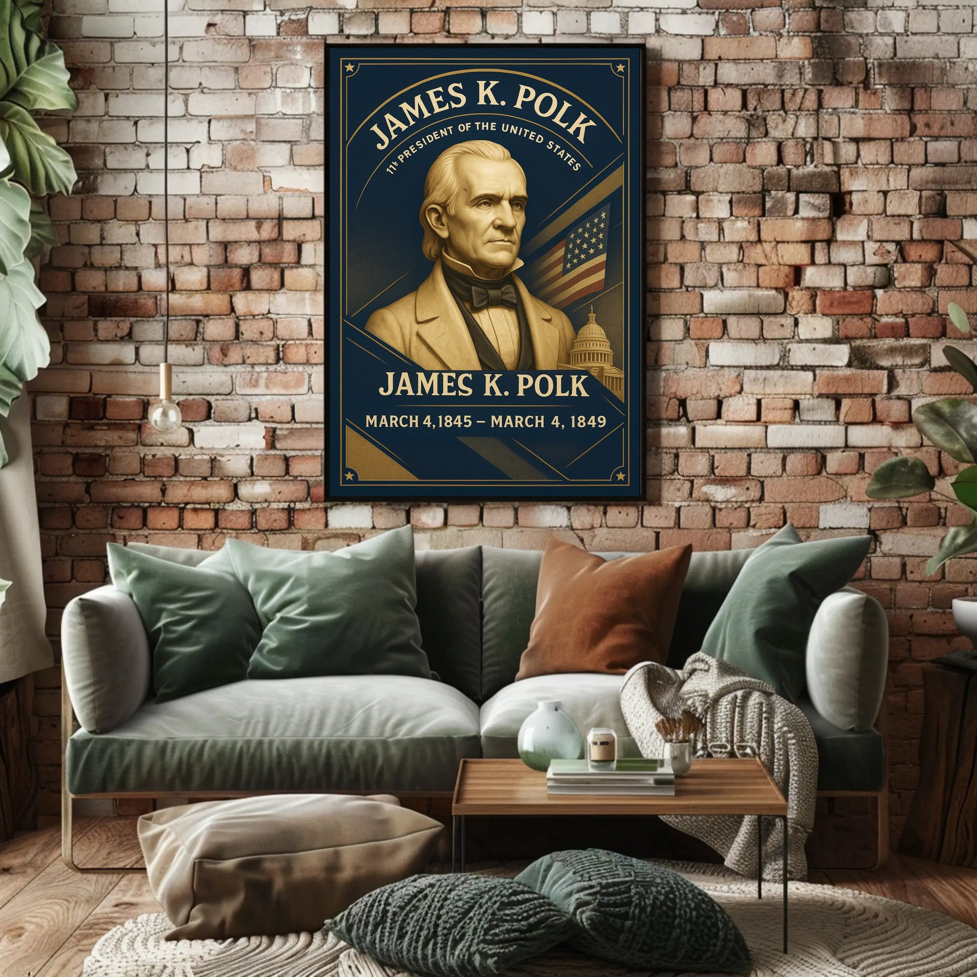 James K. Polk Patriotic Historical or Presidential Poster PosterGoat