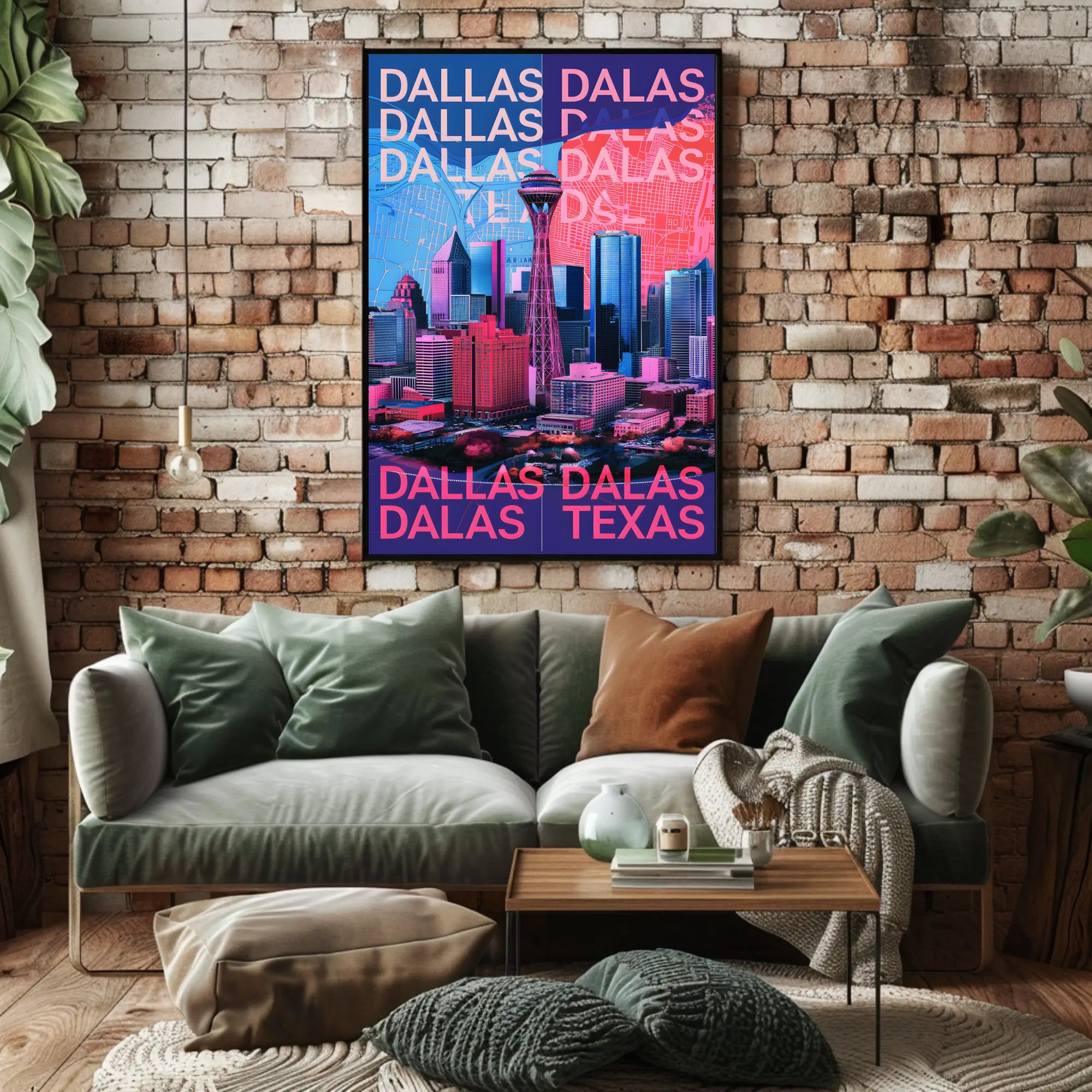 Vibrant Dallas Skyline Poster