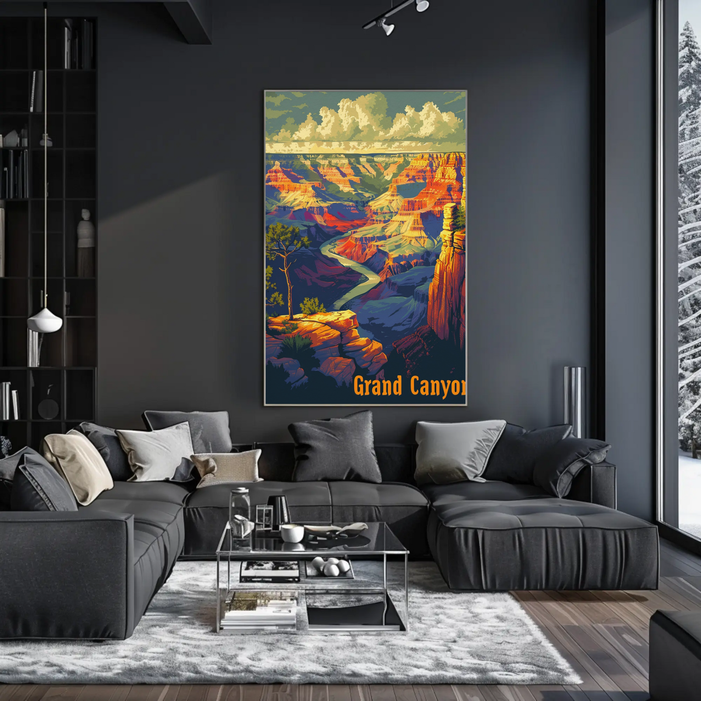 Grand Canyon River Valley View Travel Poster