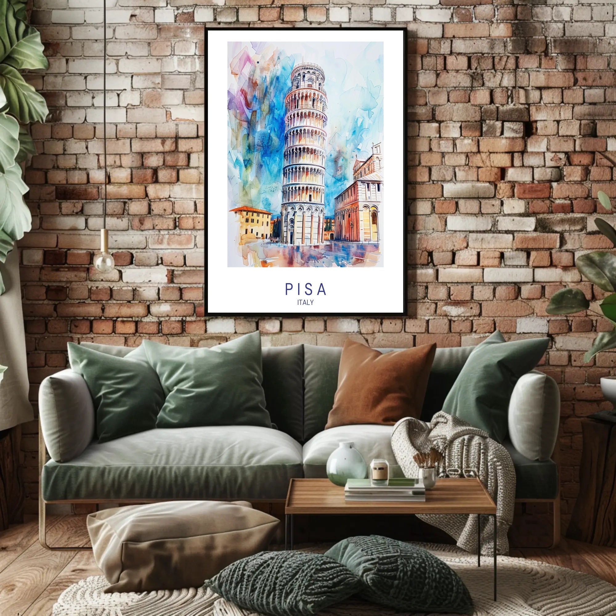 Leaning Tower of Pisa Art Travel Poster PosterGoat