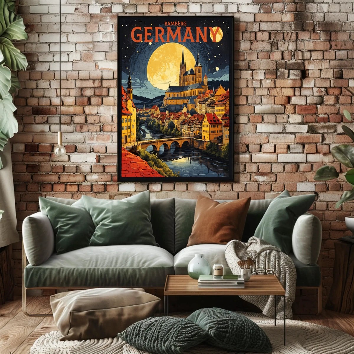 Bamberg, Germany A Nighttime Illustration Poster