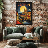 Bamberg, Germany A Nighttime Illustration Poster