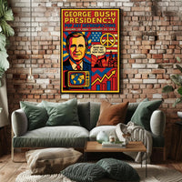 George Bush Presidency Pop Art Retrospective Poster PosterGoat