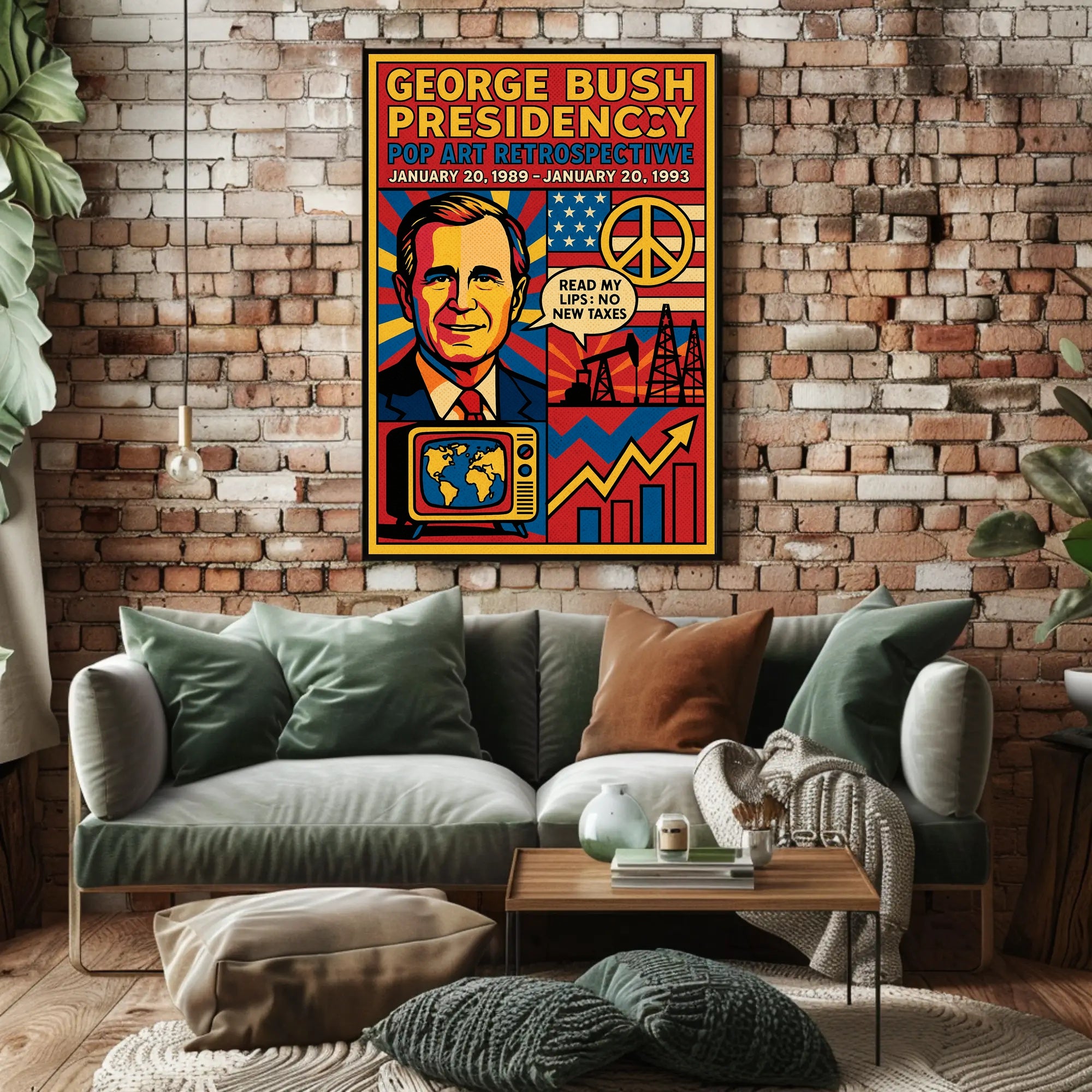 George Bush Presidency Pop Art Retrospective Poster PosterGoat