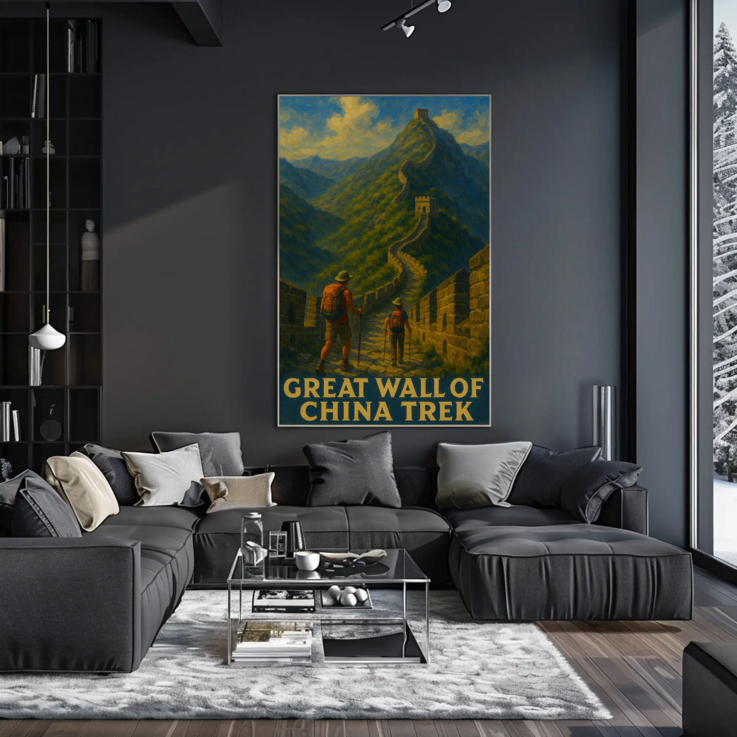 Great Wall of China Trek Hiking Historic Adventure Poster
