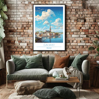 Galway Ireland Cityscape Travel Poster