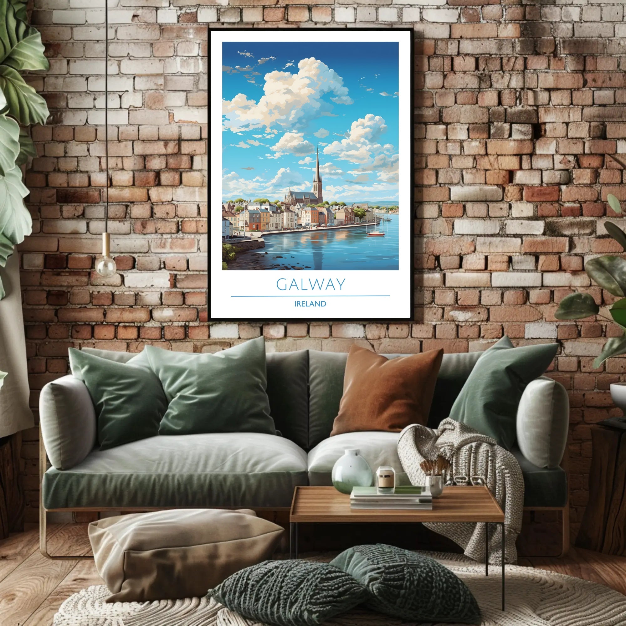 Galway Ireland Cityscape Travel Poster