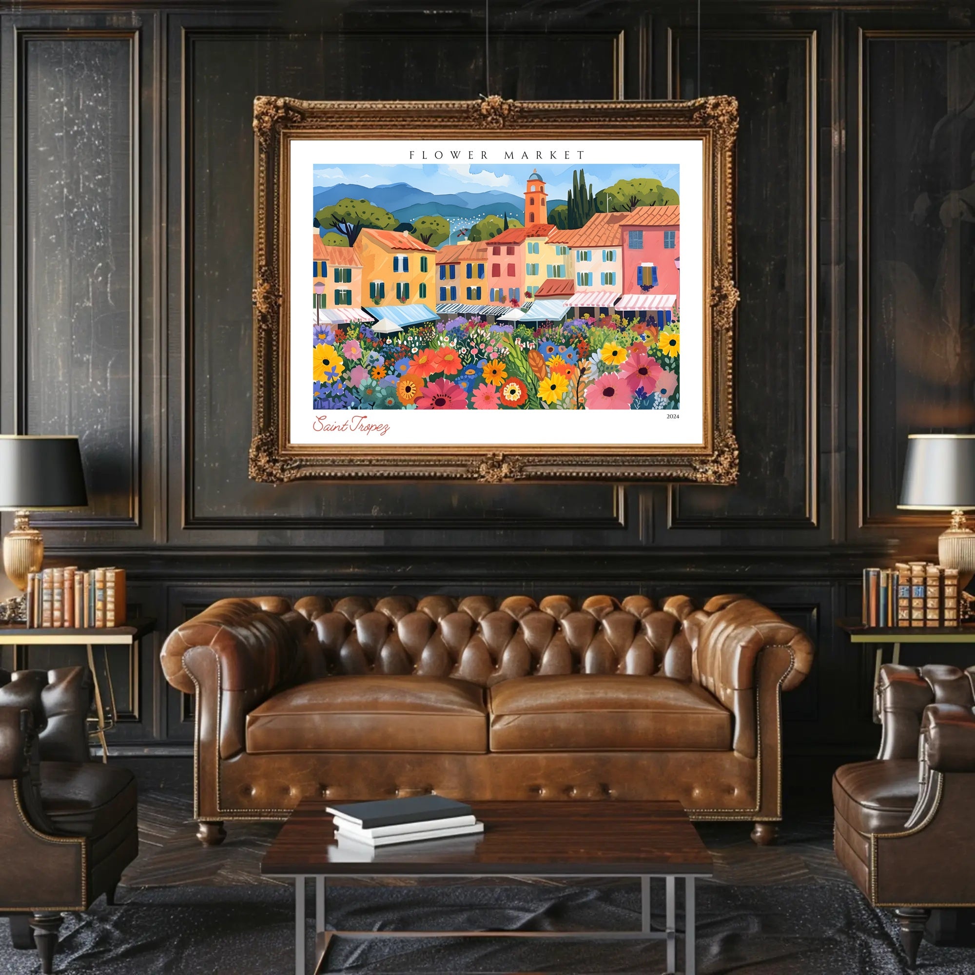 Saint Tropez Flower Market Poster PosterGoat