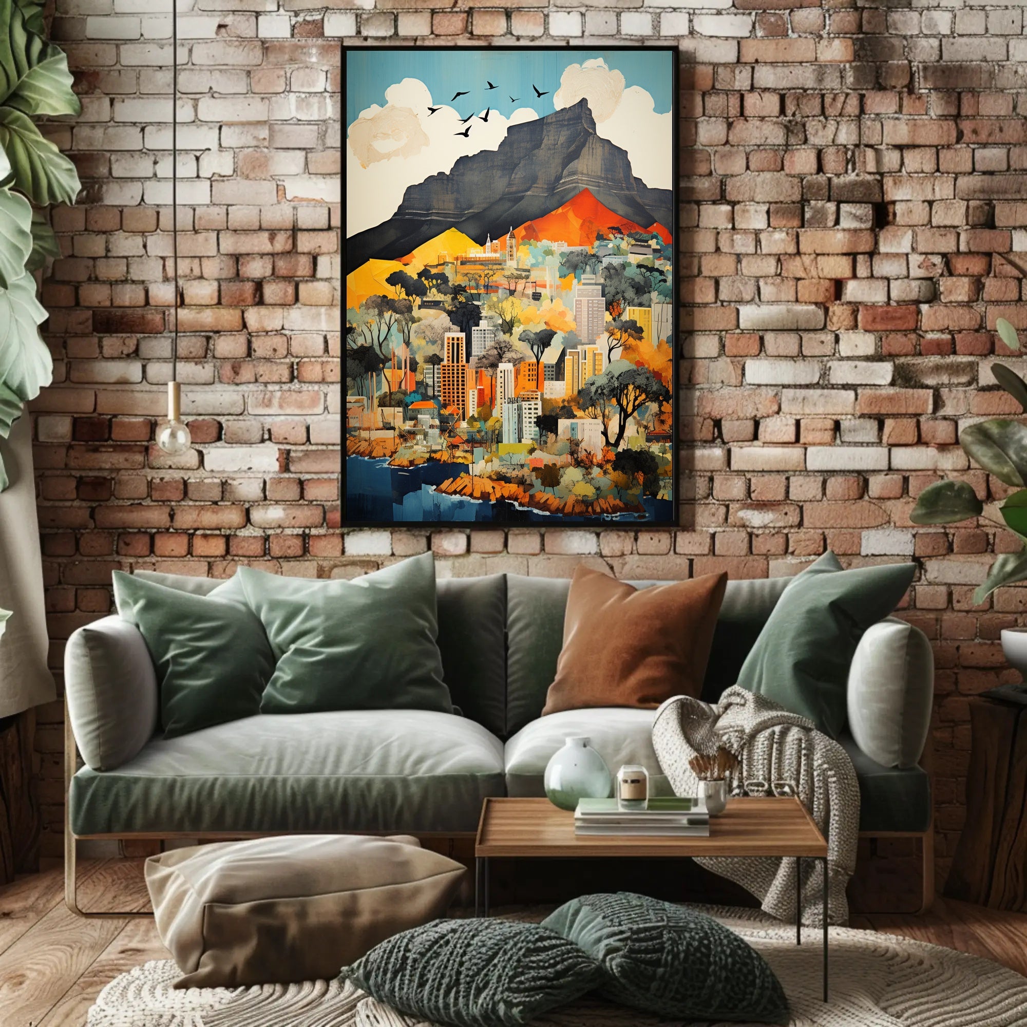 Vibrant Cityscape At The MountainS Edge Poster