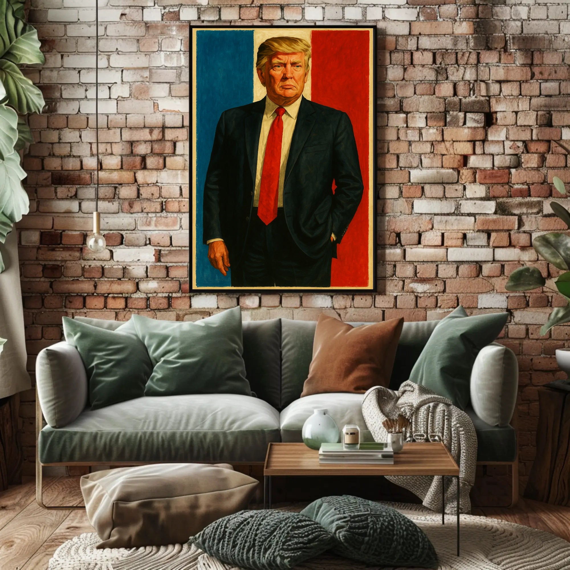 Presidential Portrait in Red, White, and Blue Poster PosterGoat