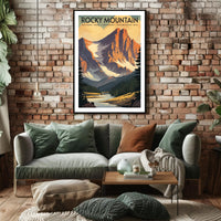 Rocky Mountain National Park Vintage Travel Poster