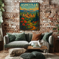 Asheville Nature and Culture Flourish Poster Home Decor