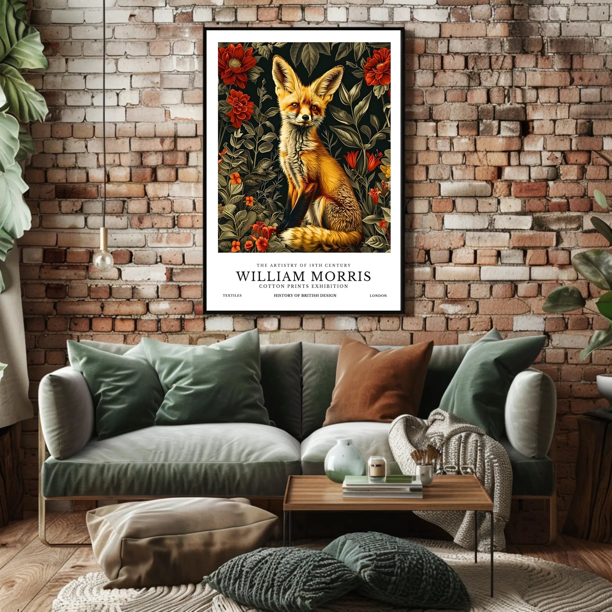 Artistic Fox with Floral Patterns: Abstract or Artistic Poster