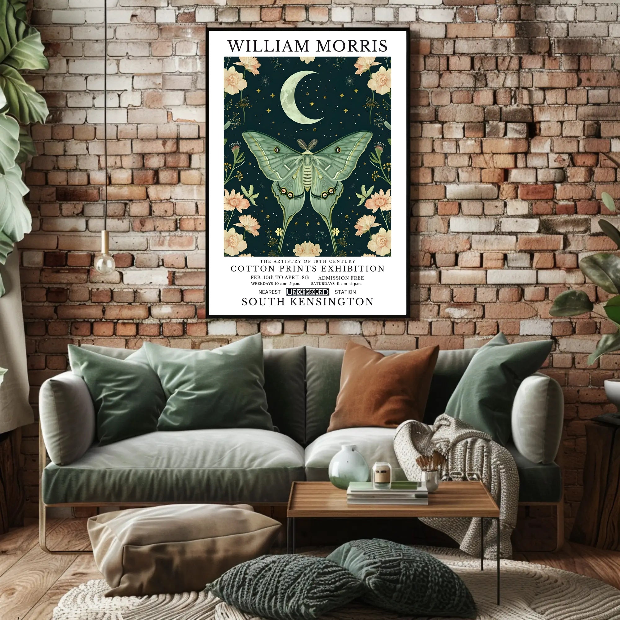 William Morris Cotton Prints Exhibition Poster