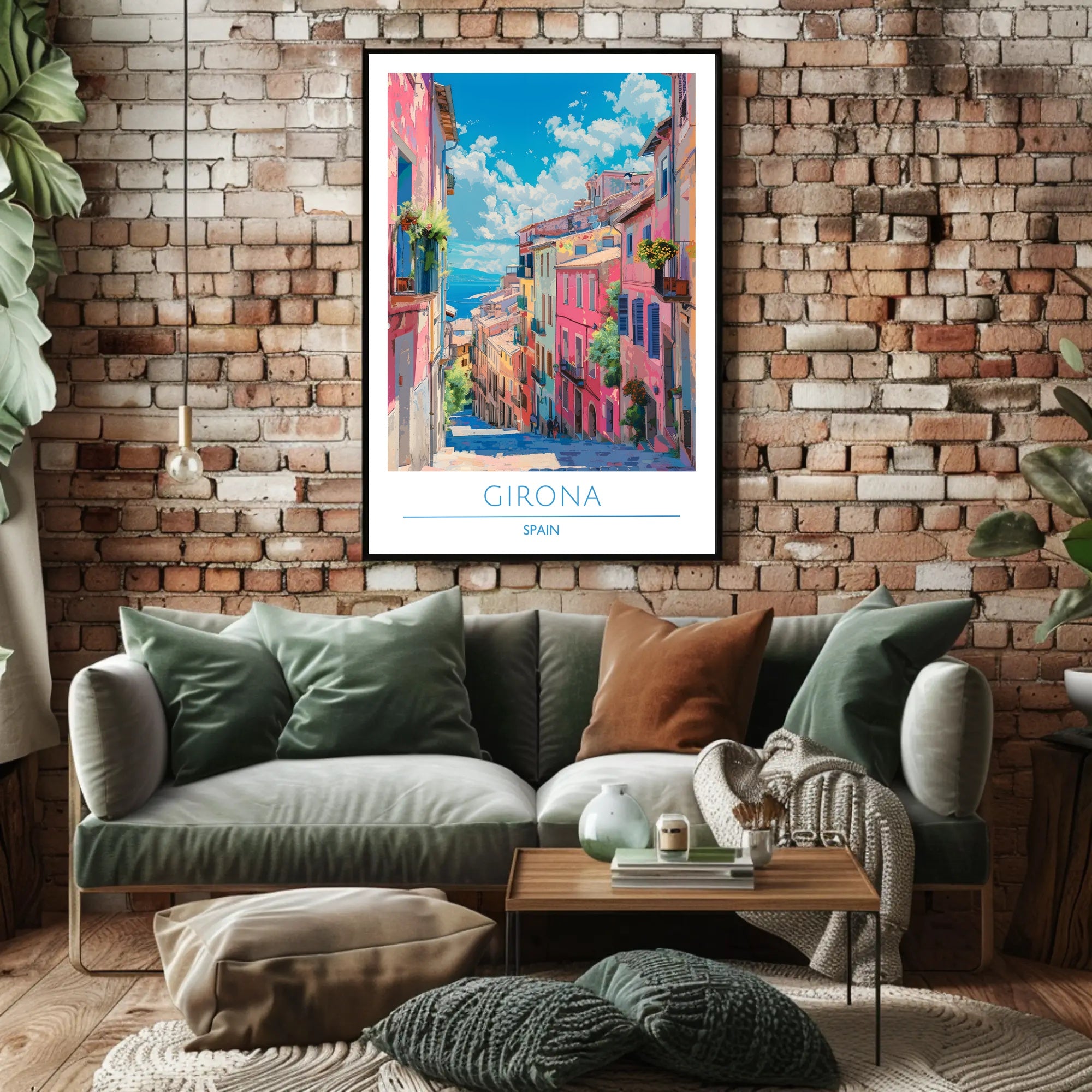 Colorful Streets of Girona Poster