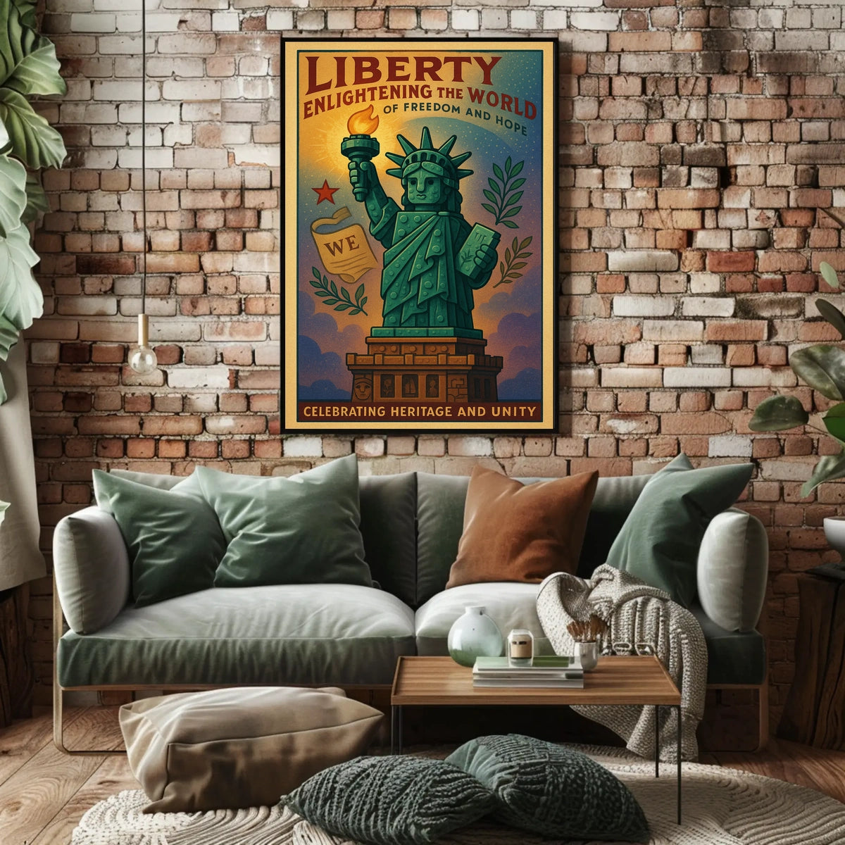 Statue of Liberty Vintage Patriotic Propaganda Poster