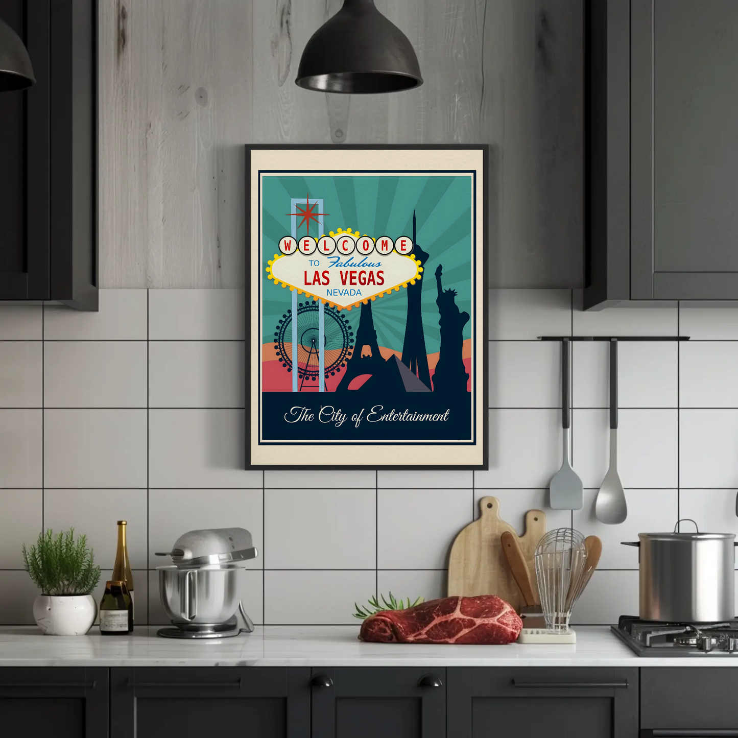 Vintage Poster Las Vegas Welcome Sign